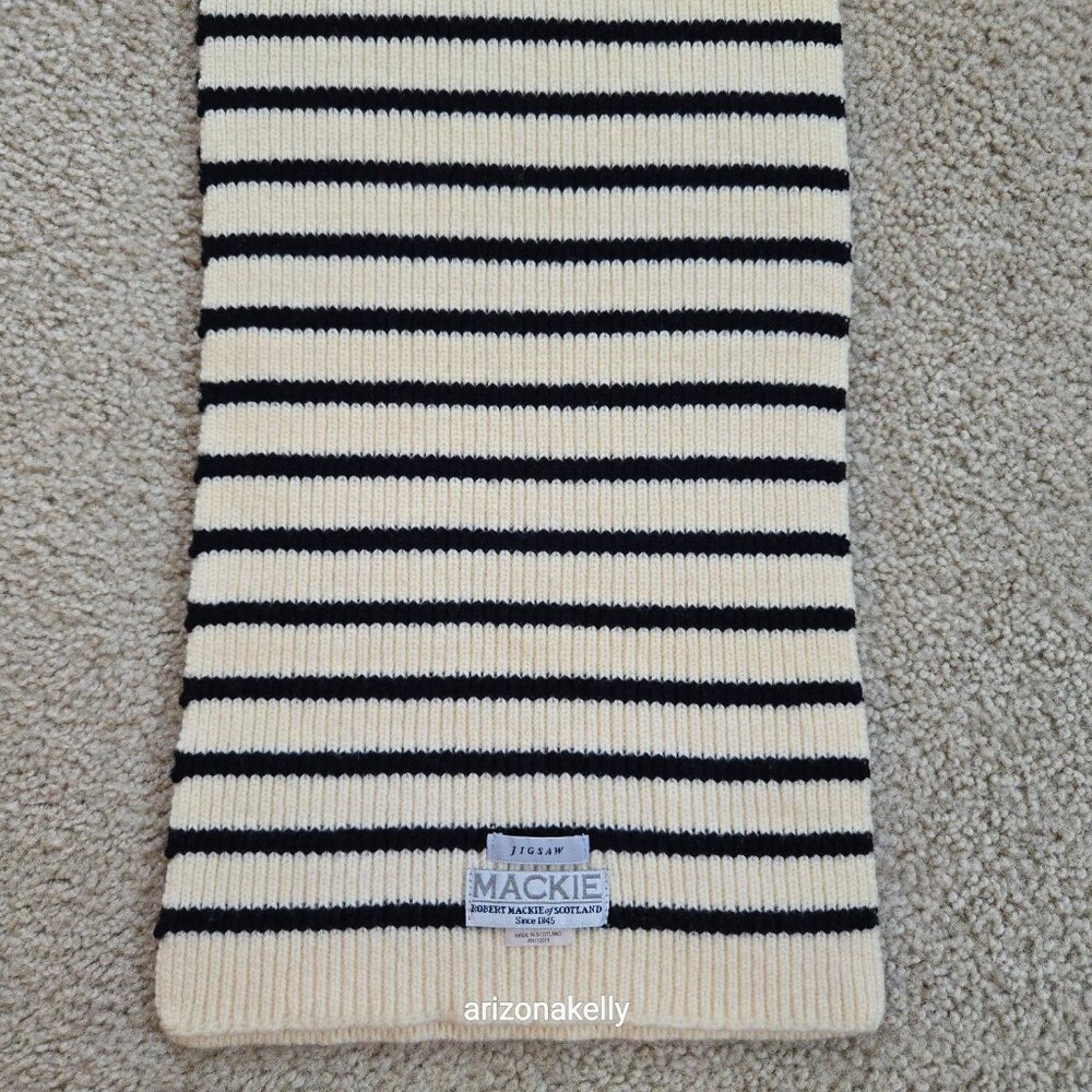 NWOT Mackie Wool Scarf Ribbed Striped Scotland - Picture 6 of 9